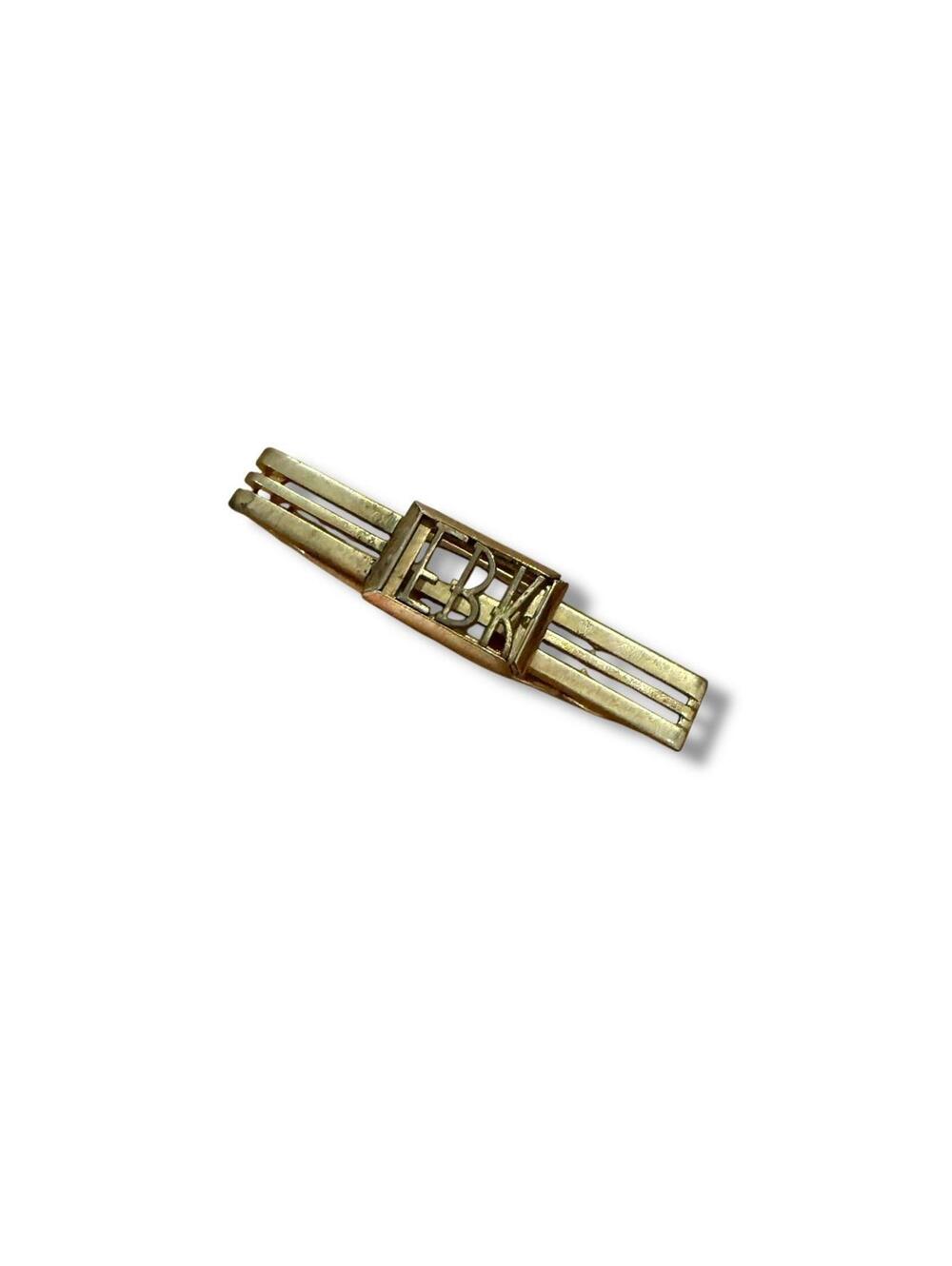 Vintage Gold Tone Initial Tie Clip